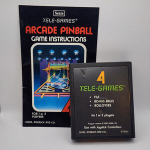 Vintage Arcade Pinball Atari 2600 game Sears Tele-Game & Original Manual